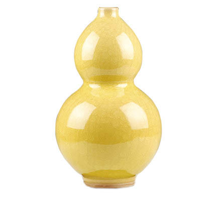 Compatible porzellan Jahrriesnge  for yellow ice cube cracked gourd vase cna0731 