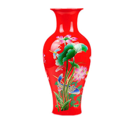 Compatible porzellan Jahrriesnge  for red lotus vase cna1010 