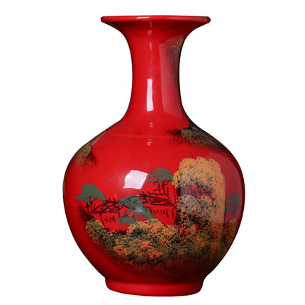 Compatible porzellan Jahrriesnge  for red landscape vase cna1352 