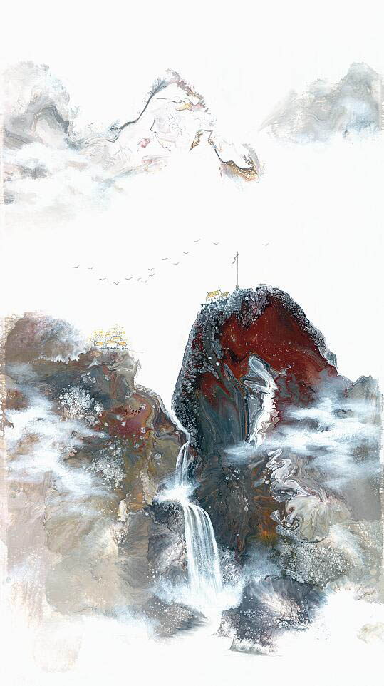 Compatible Landschaft JAHRRIESNGE  for waterfall lpf09567 