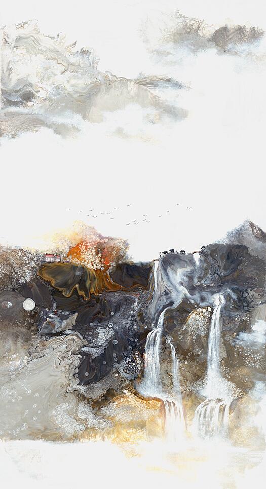 Compatible Landschaft JAHRRIESNGE  for waterfall lpf09570 