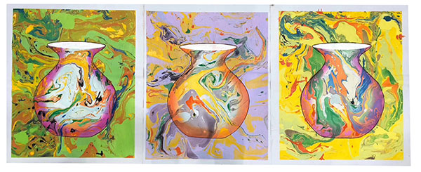 Compatible Ölgemälde JAHRRIESNGE  for vase-lpg417 