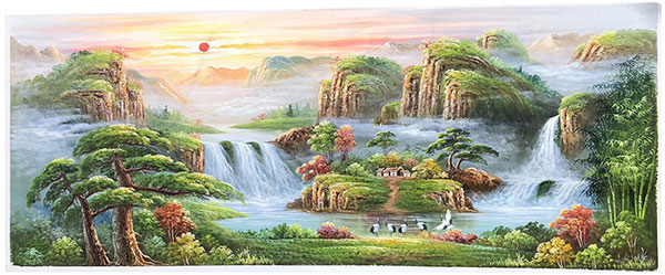 Compatible Landschaft JAHRRIESNGE  for sunrise-waterfall-lpg1368 