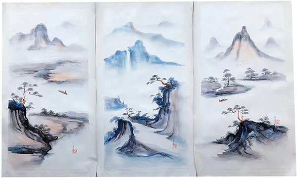 Compatible Landschaft JAHRRIESNGE  for boat-in-river-lpg1411 