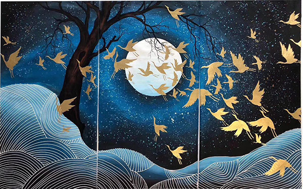 Compatible Tiere Jahrriesnge  for birds-moon-trees-lpg1450 