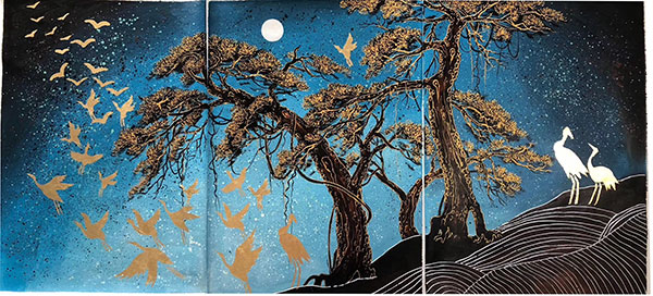 Compatible Landschaft JAHRRIESNGE  for birds-moon-and-tree-lpg1465 