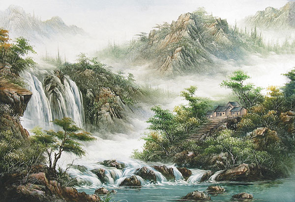 Compatible Landschaft JAHRRIESNGE  for waterfall lpg2393 