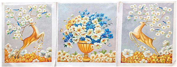 Compatible Tiere Jahrriesnge  for mixed deers and flowers lpg2679 